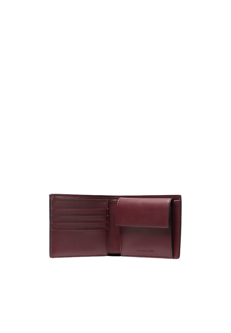 Michael Kors Rivington Striped Logo Billfold Wallet With Coin Pouch In Oxblood 36F4LRVF3L