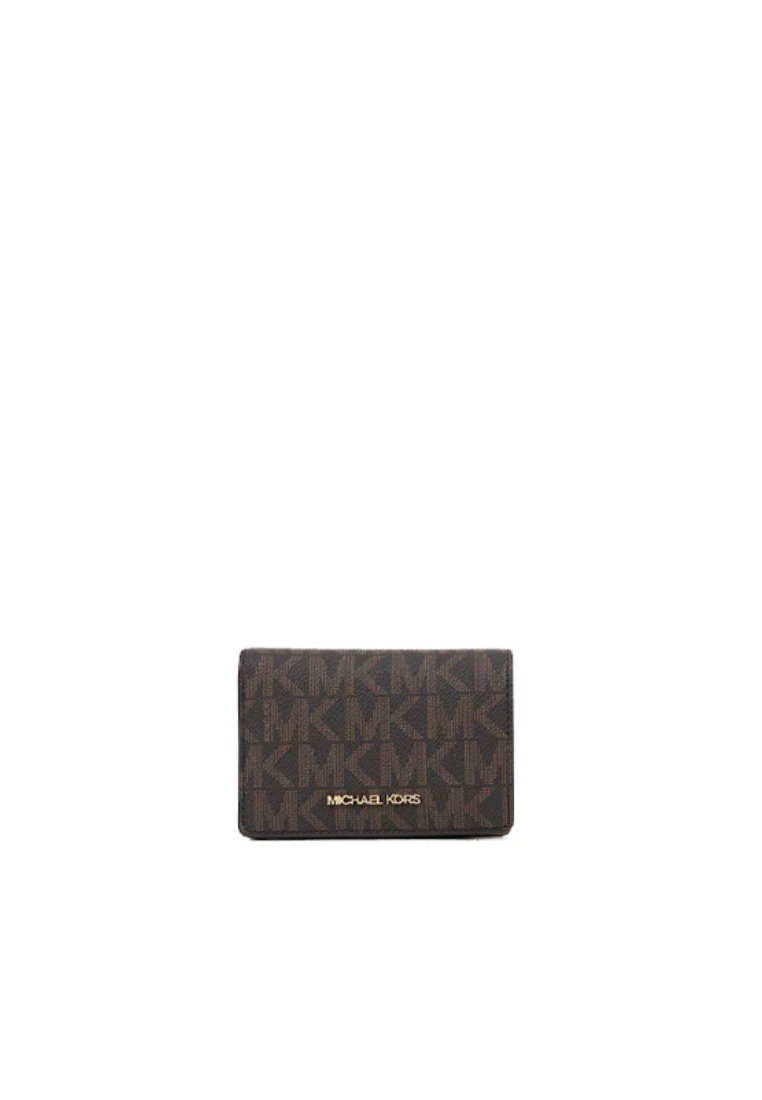 Michael Kors Jet Set Medium Signature Logo Wallet In Brown 38R4GJ6F2B