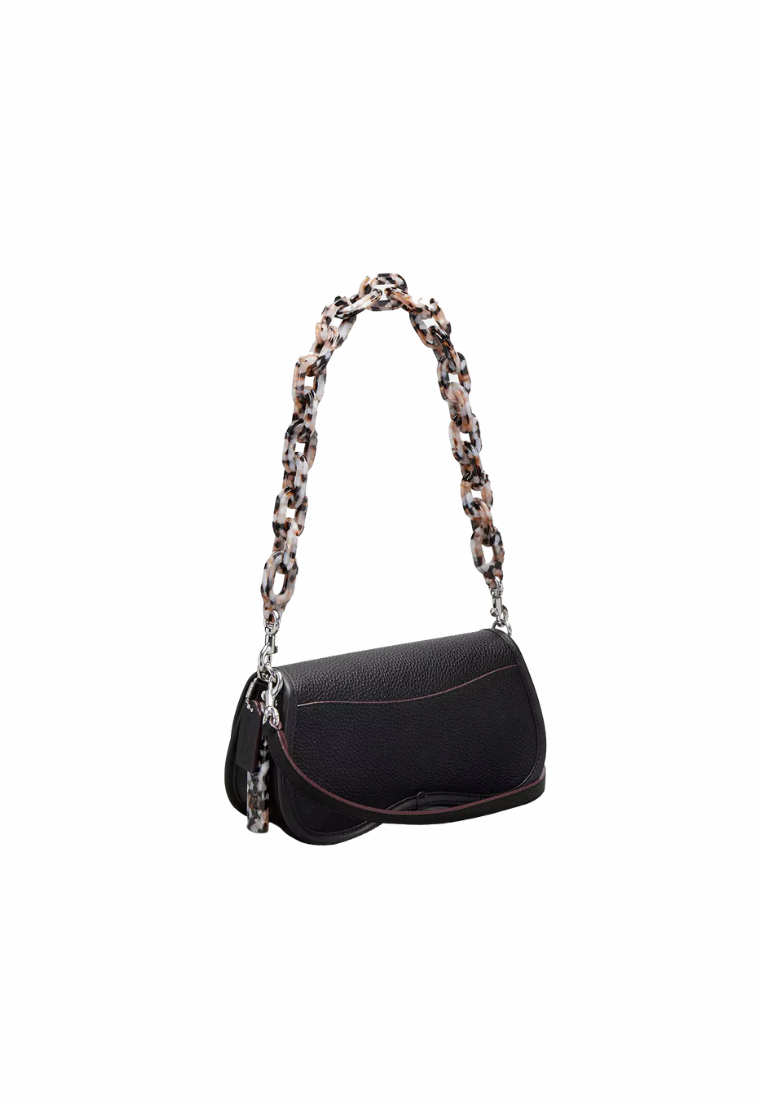 Coach Wavy Dinky Shoulder Bag in Coachtopia Leather In Black CK113
