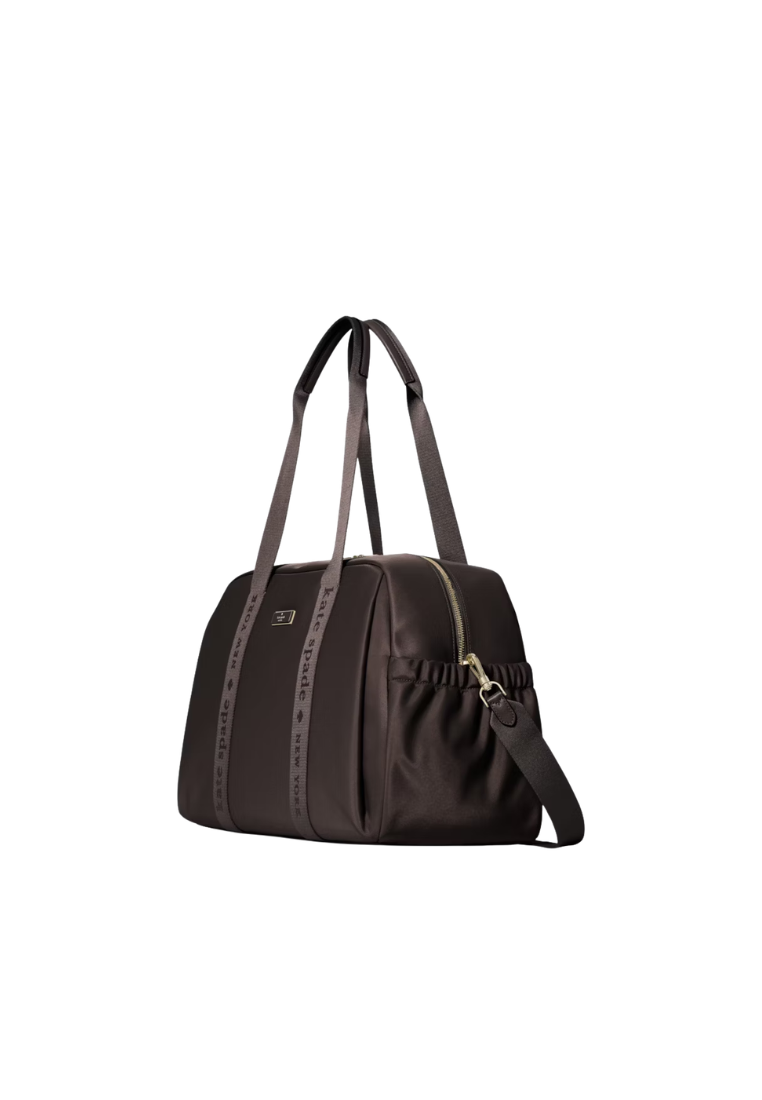 ( PREORDER ) Kate Spade Carter Nylon Weekender Bag In Hot Fudge KL968