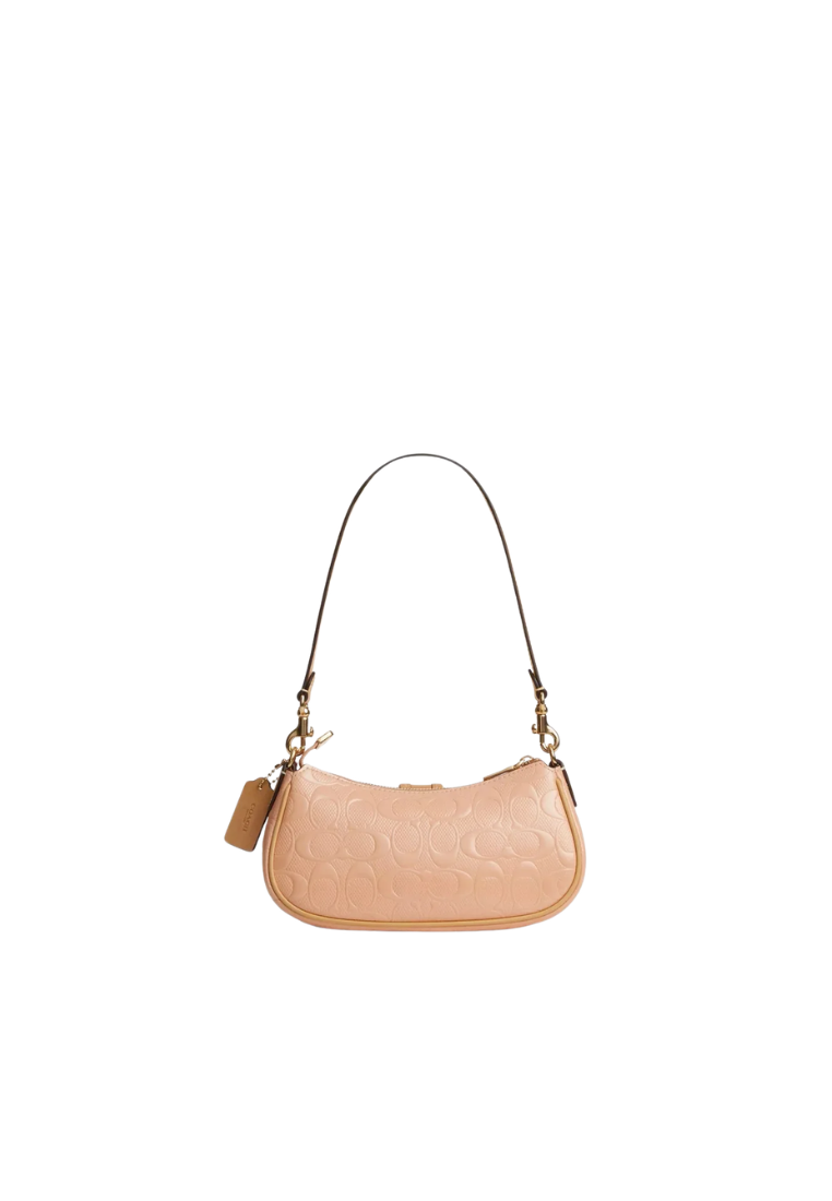 Coach Ashton Mini Shoulder Bag Signature Patent Leather In Faded Blush CEN11