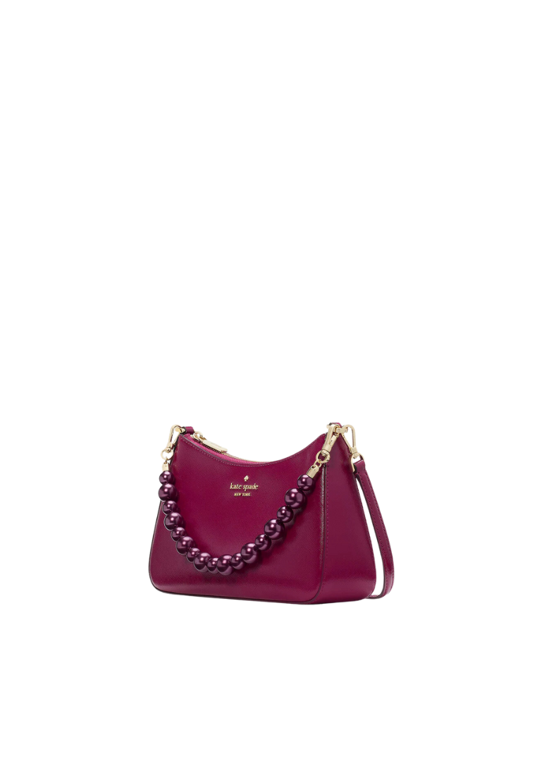 Kate Spade Madison Faux Pearl Medium Convertible Crossbody Bag In Dark Raspberry KI932