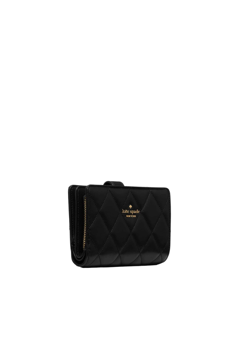 Kate Spade Quilted Medium Bifold Wallet In Black KN755