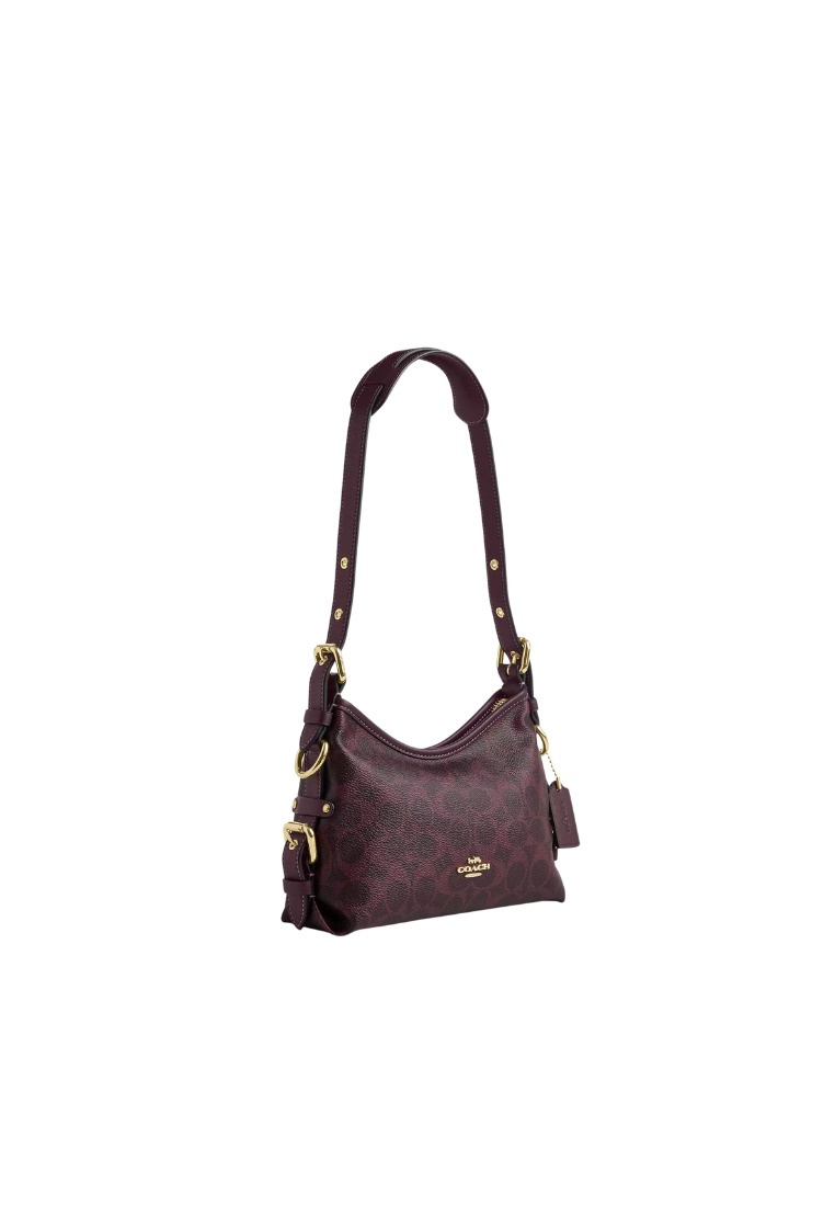 ( PREORDER ) Coach Laurel 22 With Buckles In Signature Canvas Shoulder Bag In Black Current CFP26
