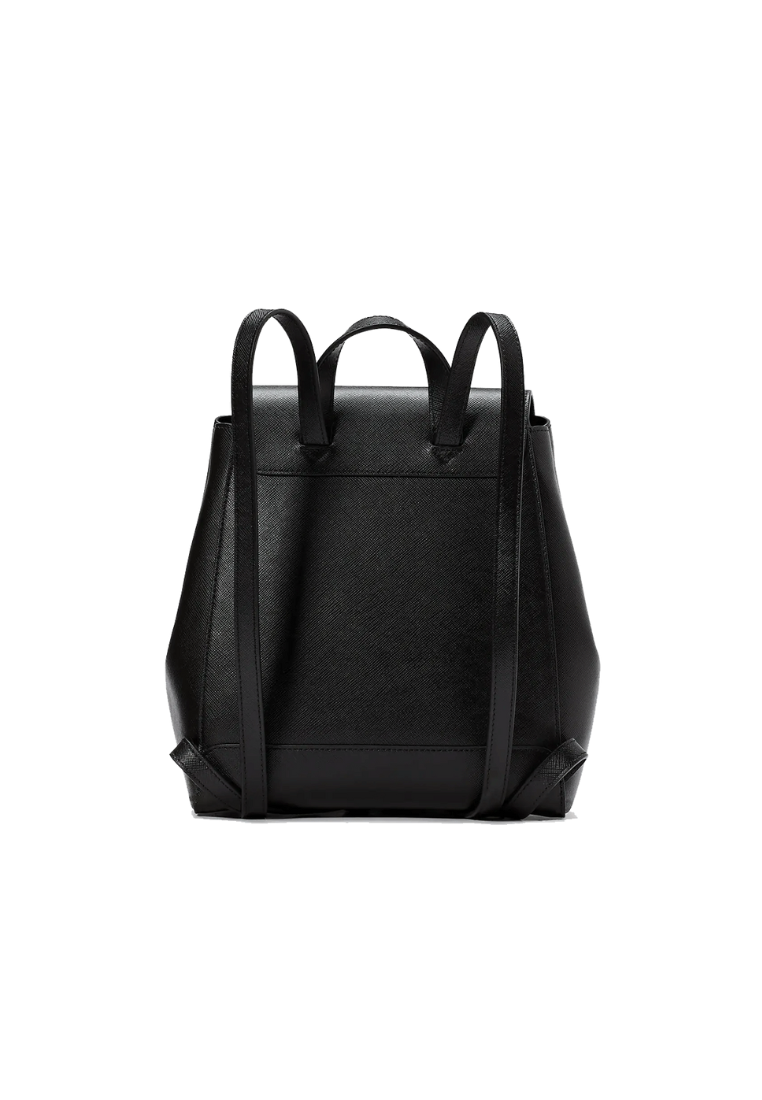 Kate Spade Madison Flap Backpack Saffiano Leather In Black KC428