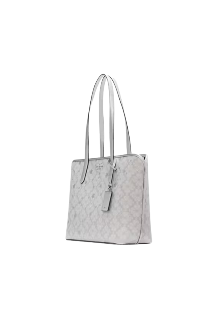 Kate Spade Flower Star Toss Large Tote Bag In Platinum Grey KI912