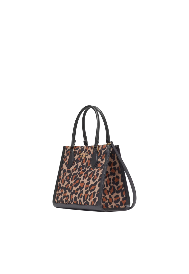 Kate Spade Ellie Spotted Leopard Canvas Small Tote Bag In Brown Multi KH455