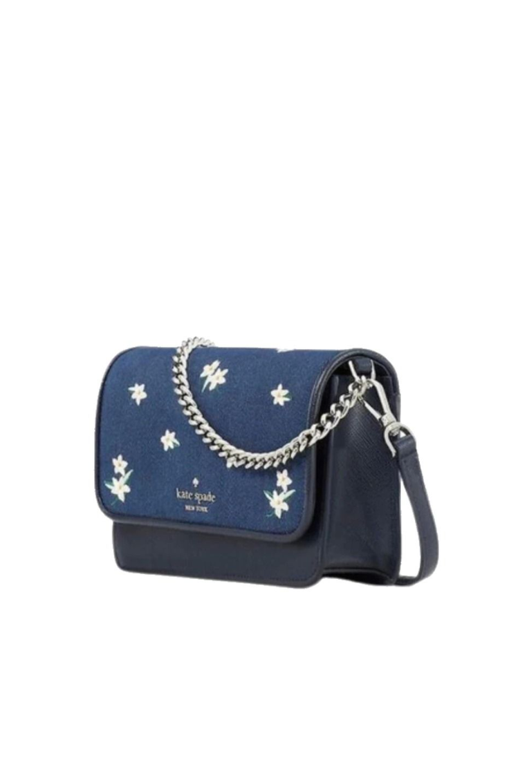 Kate Spade Madison Floral Embroidered Crossbody Bag Flap Convertible In Blazer Blue KD740