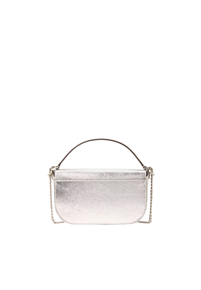 Kate Spade Krista Metallic Chain Flap Crossbody Bag In Silver KI955