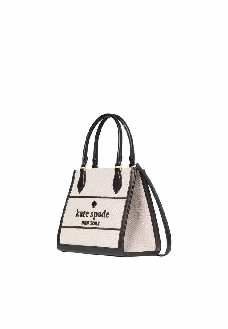 Kate Spade Ellie Canvas Small Tote Bag In Black Multi KK098