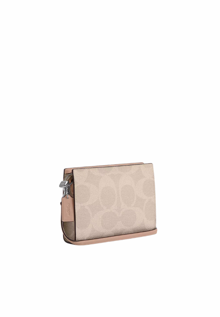 Coach Slim Crossbody Bag Signature Canvas In Sand Taupe CAR12