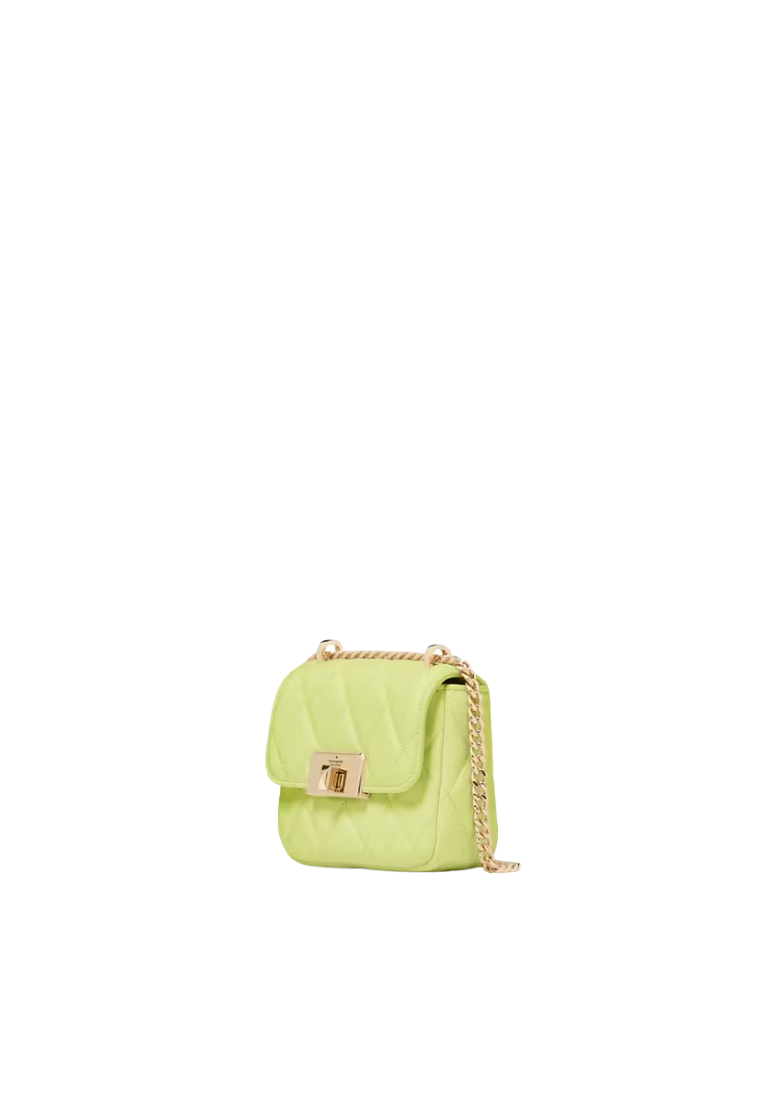 Kate Spade Carey Quilted Micro Flap Crossbody Bag In Lime Slushy KJ956