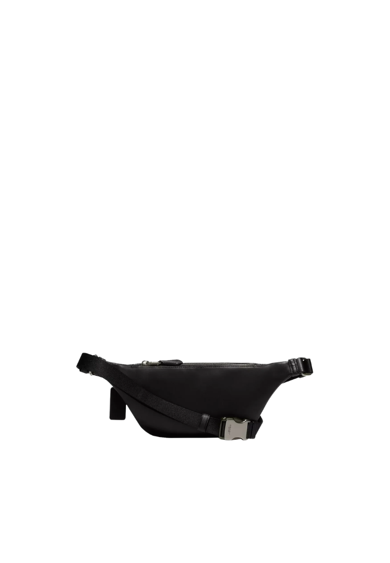 Coach Warren Mini Belt Bag In Signature Canvas With Stripes In Black Grey CEB34