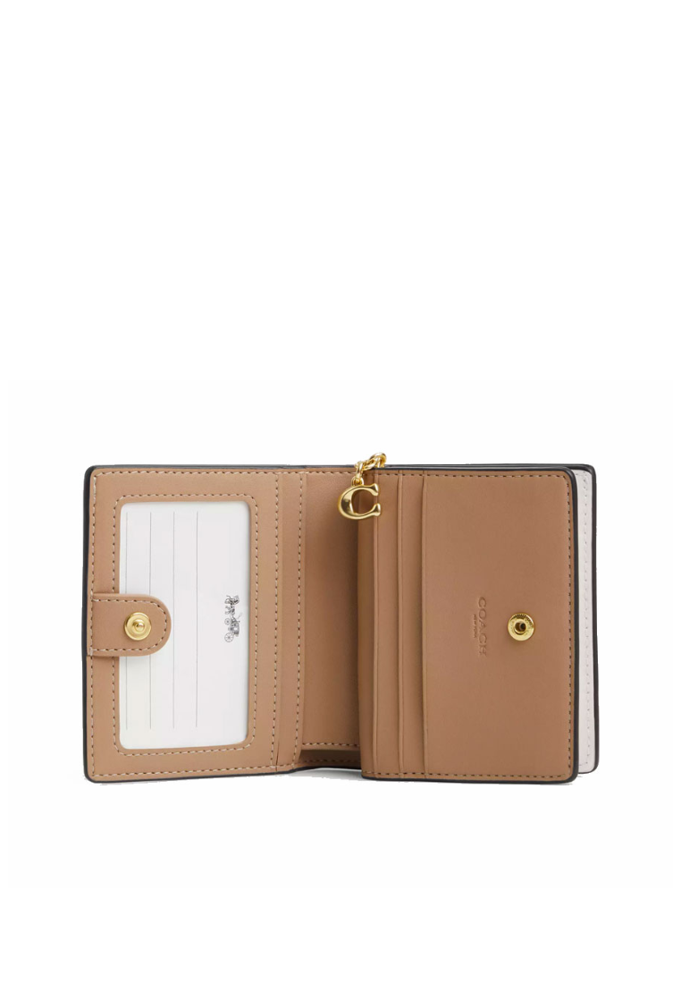 Coach Snap Wallet In Signature Canvas With Floral Print In Light Khaki CR969
