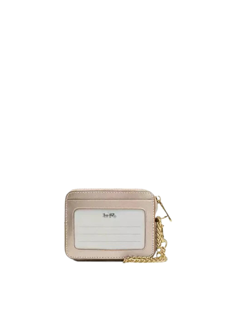 Coach Zip Card Case Wristlet In Light Champagne CW890