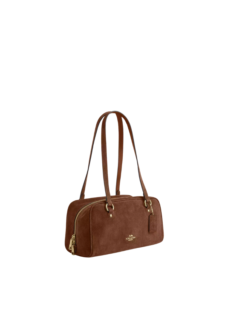 ( PREORDER ) Coach Sydney Suede Shoulder Bag In Warm Brown CGE89