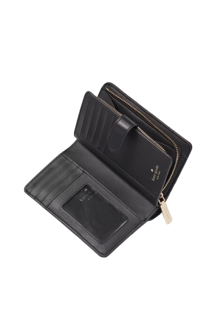 Kate Spade Carey Medium Compact Wallet In Black Multi KG424