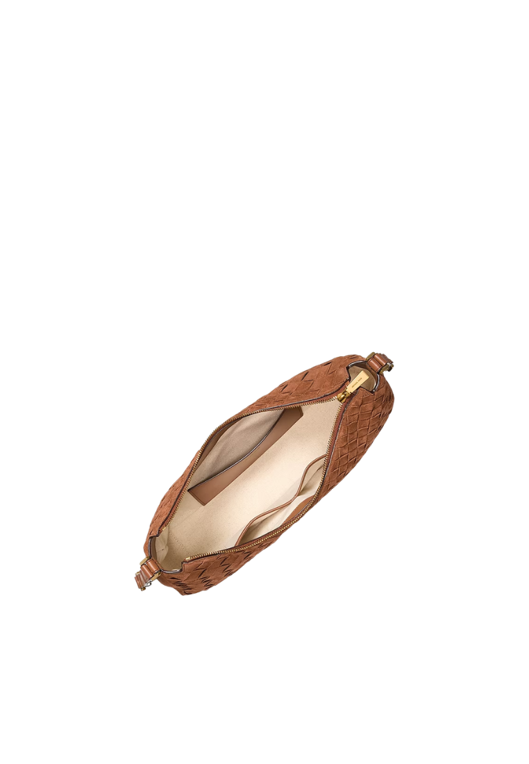 ( PREORDER ) Michael Kors Nolita Medium Hand-Woven Suede Shoulder Bag In Luggage 30F6AY5L2L