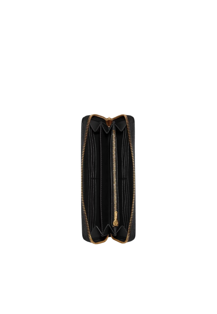 Coach Signature Long C4452 Zip Around Wallet In Brown Black