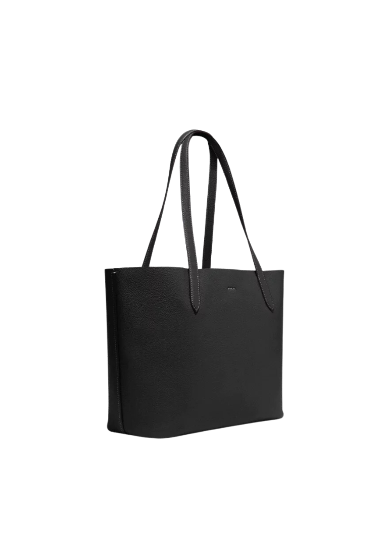 Coach Cameron Tote Bag Pebbled Leather In Black CC050