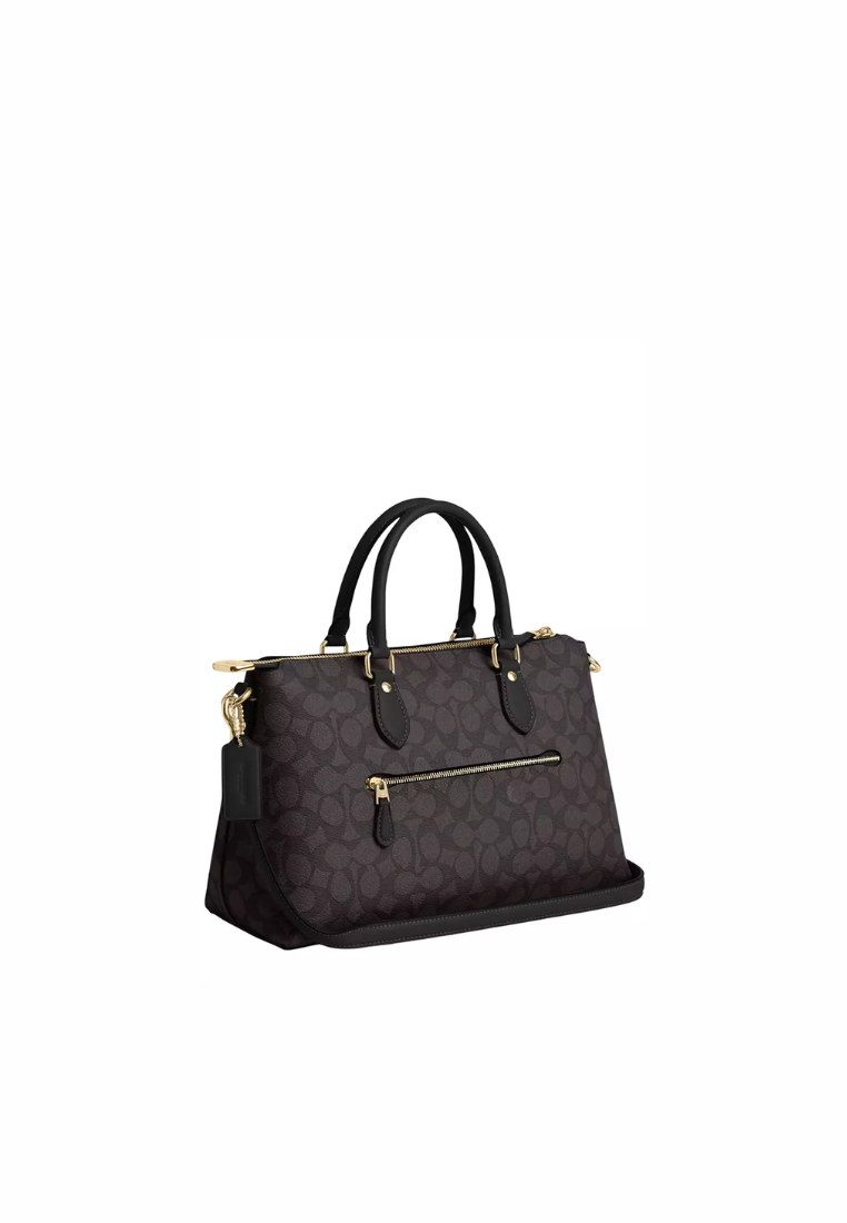 Coach Georgia Satchel Bag In Walnut Black CW422