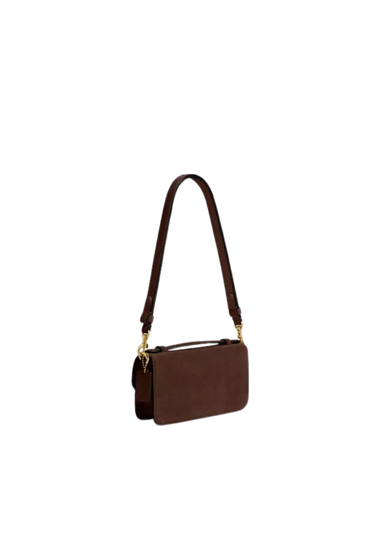 ( PREORDER ) Coach New York Elora Top Handle Crossbody Bag In Brass Dark Chocolate CDD59