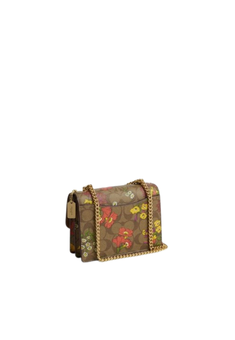 Coach Mini Klare Shoulder Bag In Signature Canvas With Floral Print In Khaki Multi CR170