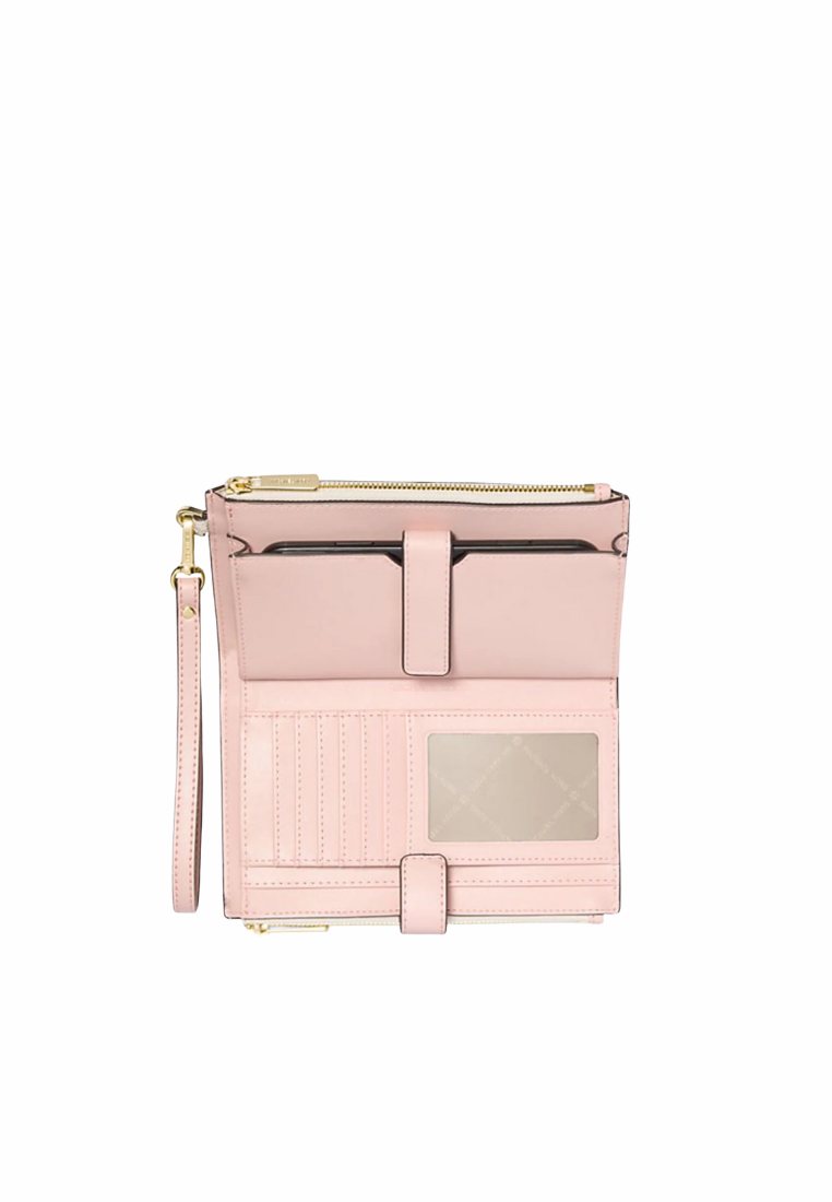 Michael Kors Jet Set Travel 35F8GTVW0B Large Double Zip Wristlet In Powder Blush Multi