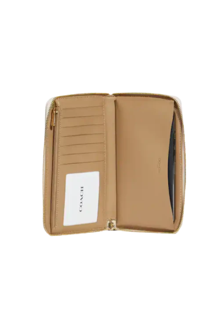 Coach Large Dempsey C9073 Phone Wallet In Light Khaki Chalk