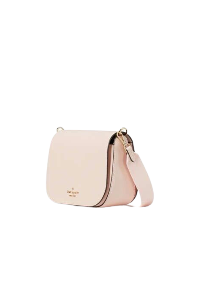 ( AS IS ) Kate Spade Madison Saddle Bag Saffiano Leather In Conch Pink KC438