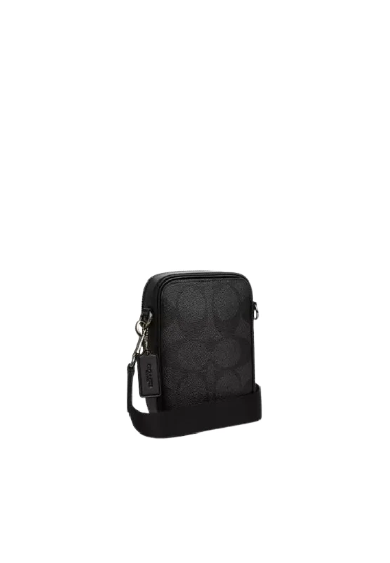 Coach Stanton Crossbody Bag In Signature Canvas In Charcoal Black CBI33