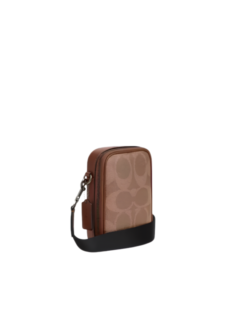 Coach Stanton Crossbody Bag Signature Canvas In Vintage Brown CBI33