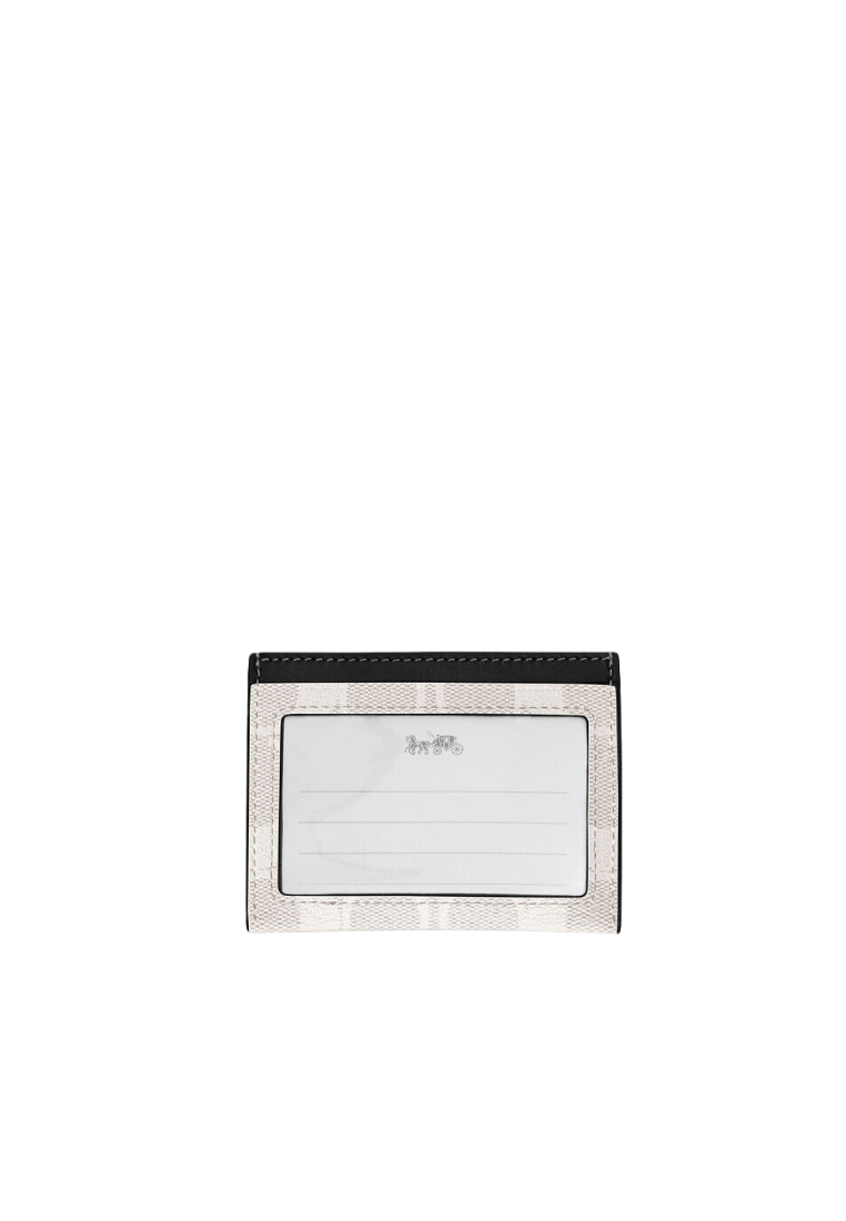 Coach Slim ID Wallet In Signature Canvas In Chalk Black Multi CQ031