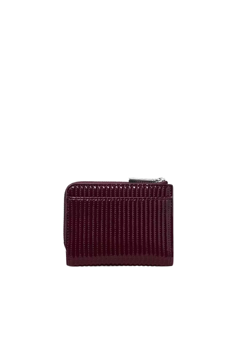 Kate Spade Shiny Quilted Small L-zip Wallet In Grenache KP306