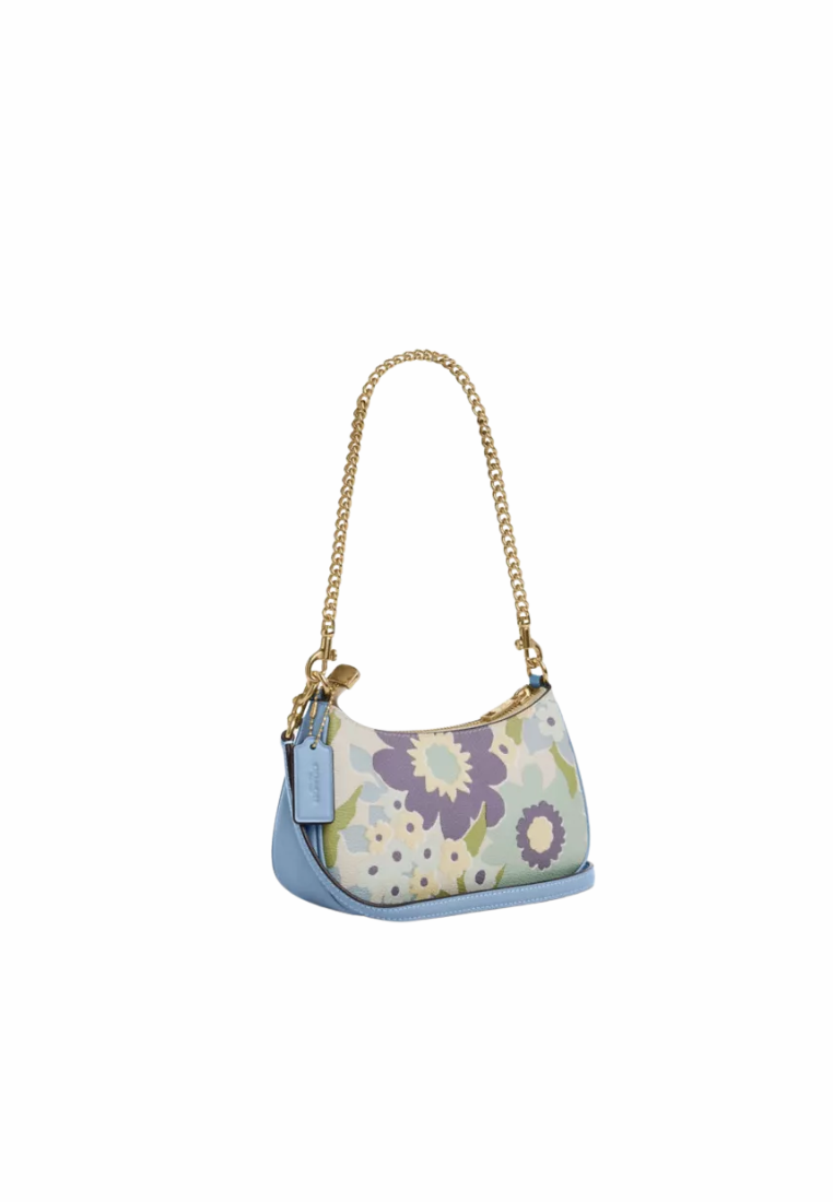 Coach Teri Mini Crossbody Bag With Floral Print In Blue Bell Multi CBG63