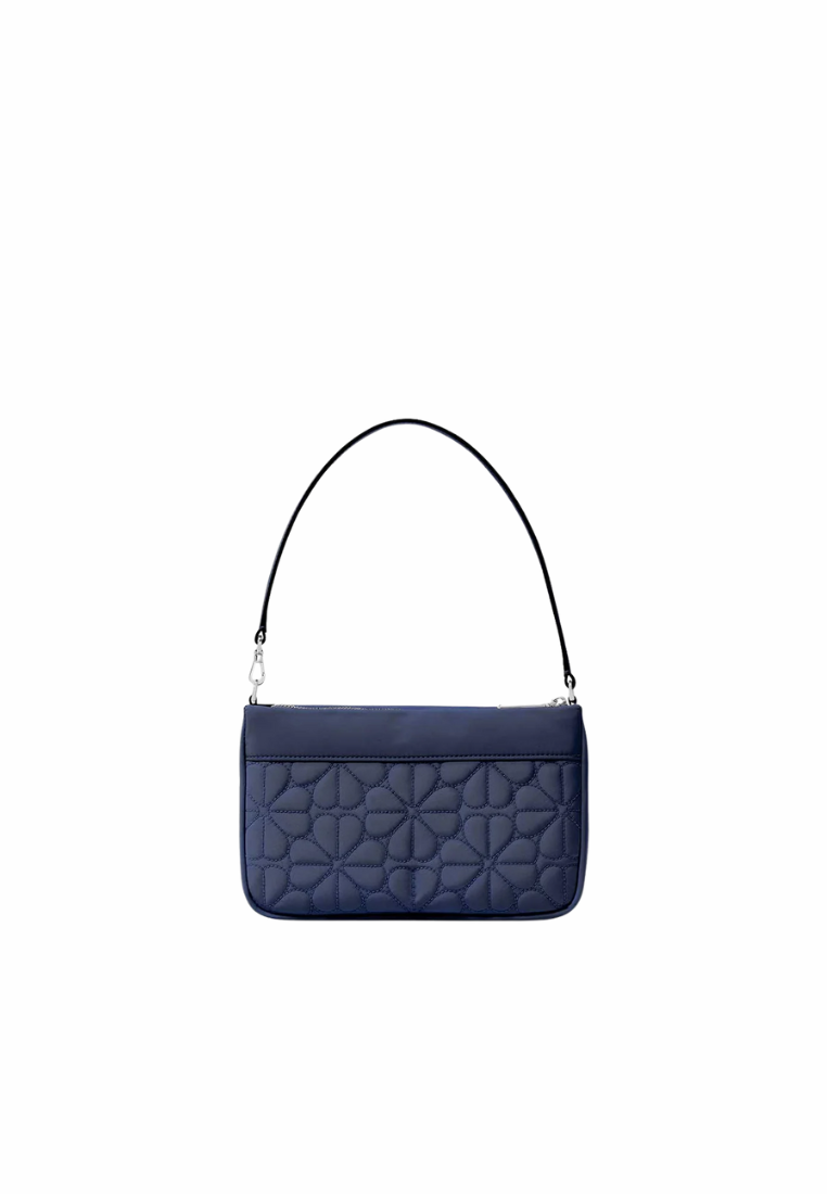 Kate Spade Spade Flower Wristlet Quilted Fabric In Parisian Navy KK255