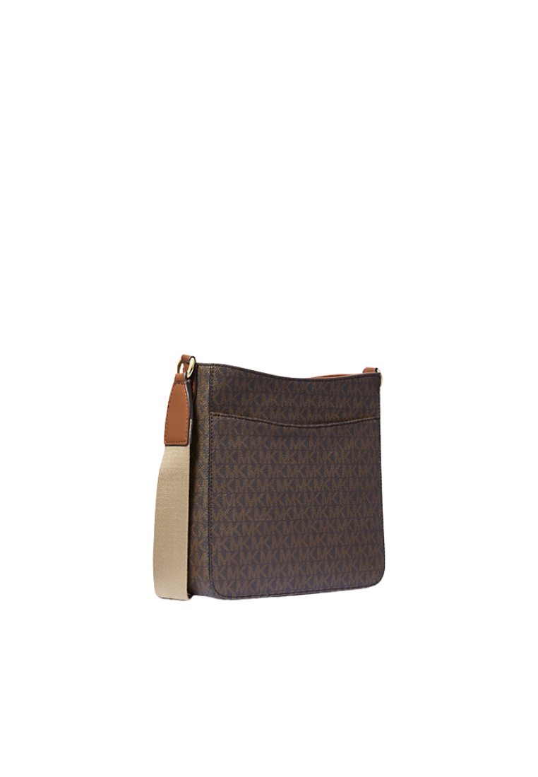 Michael Kors Jet Set Travel Small Signature Logo and Metallic Messenger Bag In Brown 35F4GTVC5I
