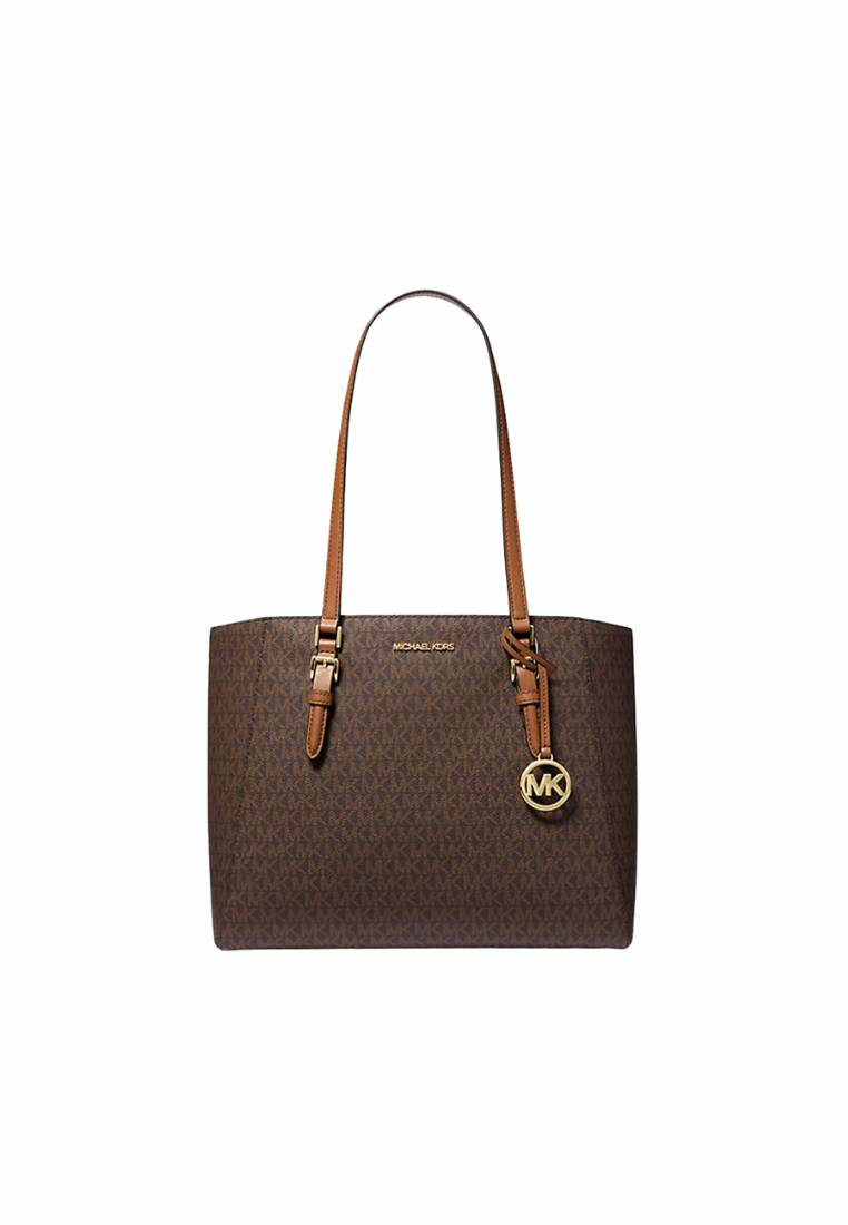 Michael Kors Charlotte Large 3-In-1 Tote Bag Signature Logo In Brown 35F3GCFT9T