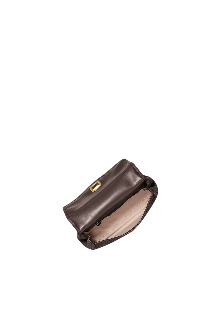 ( PREORDER ) Michael Kors Bryant Small Suede Convertible Shoulder Bag In Chocolate 30F6AYTL5S