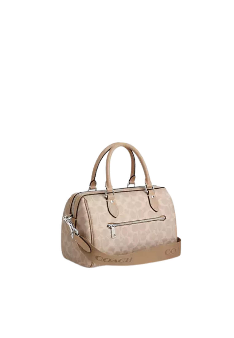 Coach Rowan Signature Canvas Satchel Bag In Sand Taupe CW376