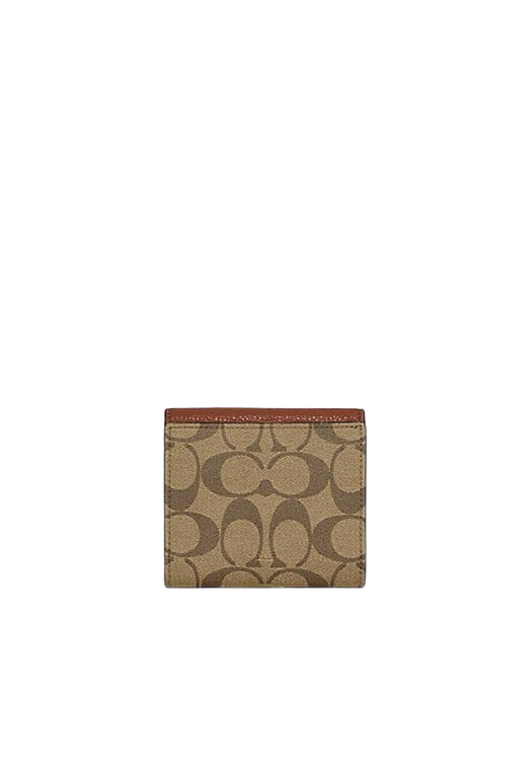 Coach Small Morgan CF472 Wallet In Colorblock Signature Canvas In Khaki Multi