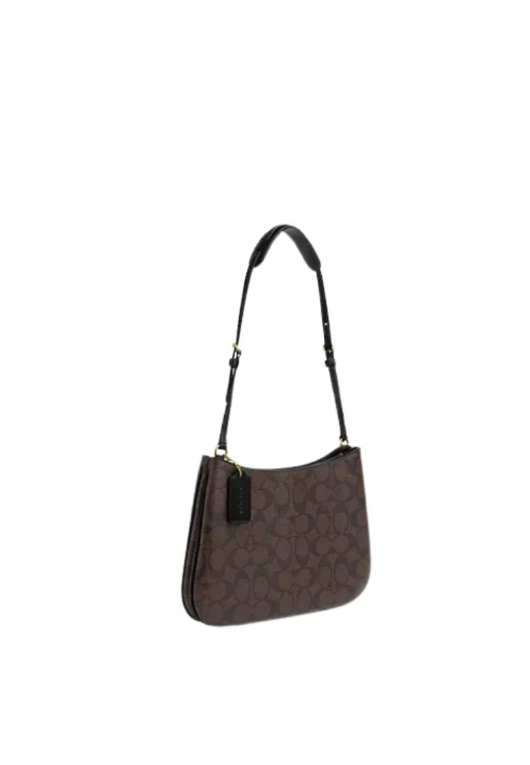 Coach Penelope Shoulder Bag Signature Canvas In Brown Black CO953