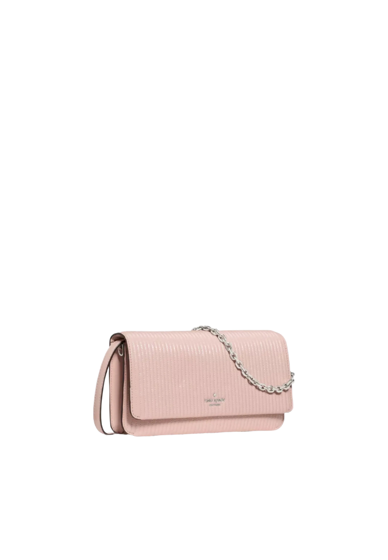 Kate Spade Ivy Shiny Quilted Crossbody Bag In Rose Smoke KP312