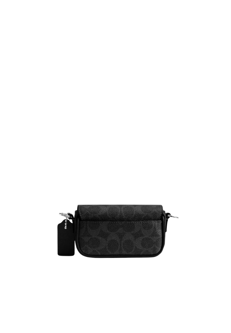 ( PREORDER ) Coach Flap Signature Canvas Crossbody Bag In Black CCX26