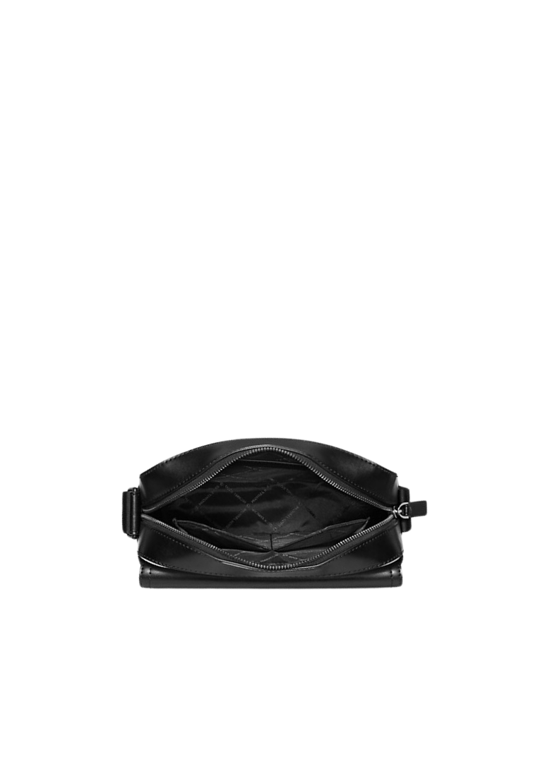 Michael Kors Cooper Medium Signature Logo Camera Bag In Black White 37F4LCOM1B