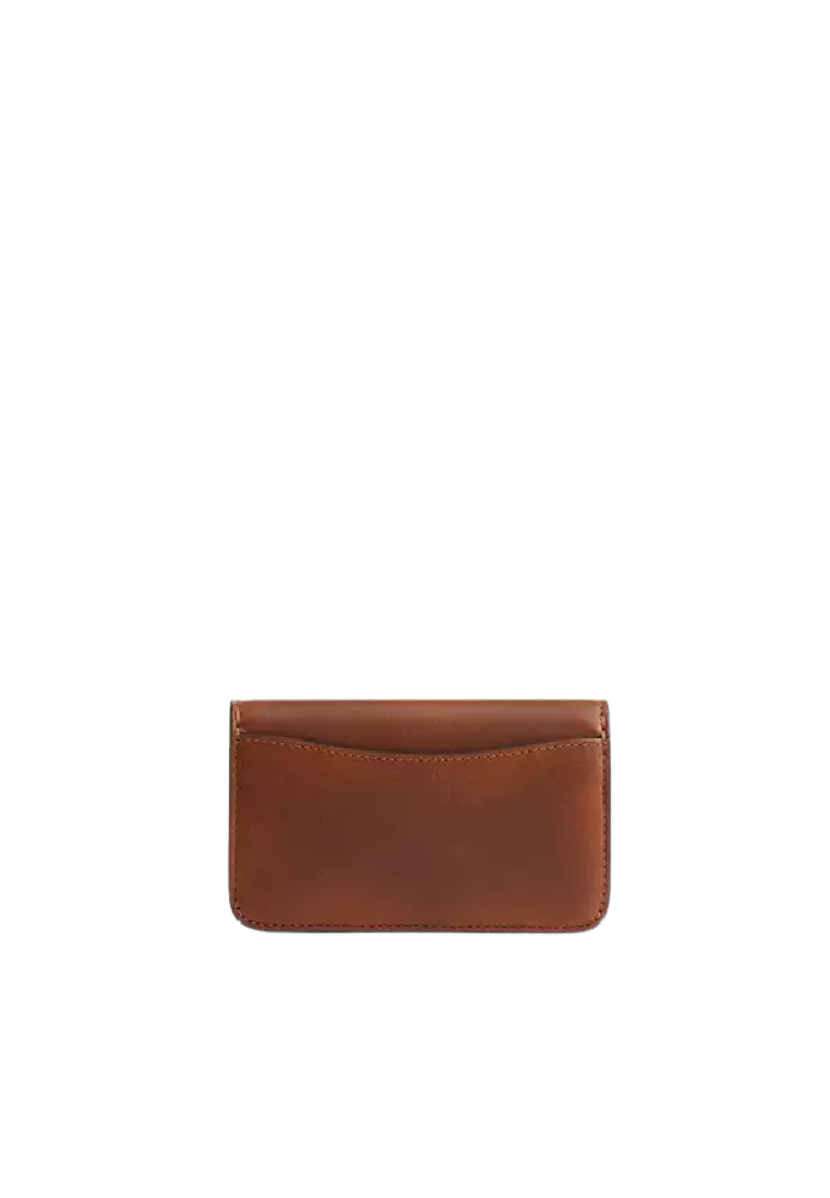 ( PREORDER ) Coach Essential Slim Loved Leather Card Case In Brass Brown CER28