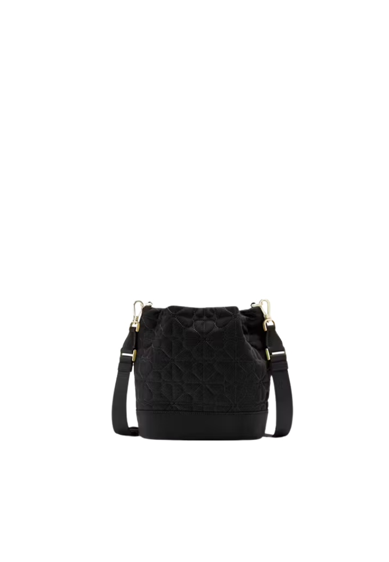 Kate Spade Spade Flower Quilted Bucket Bag In Black KK076
