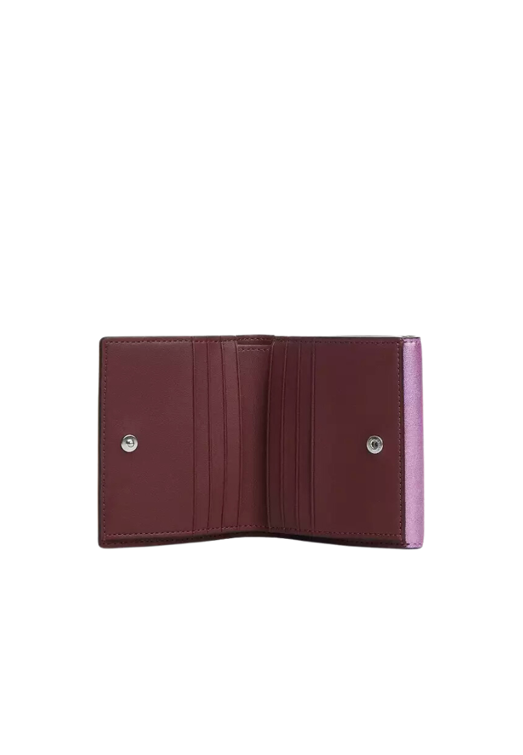 Coach Metallic Leather Wallet Small Morgan In Metallic Lilac CP462