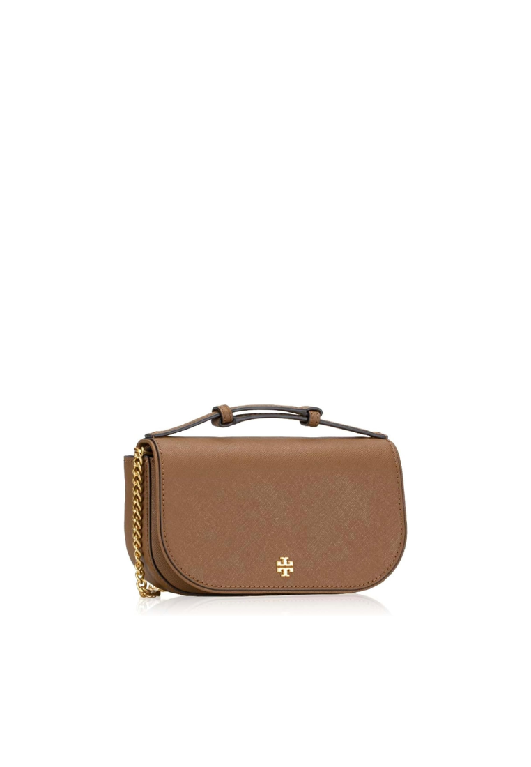 Tory Burch Emerson Crossbody Bag Saffiano In Moose 134841