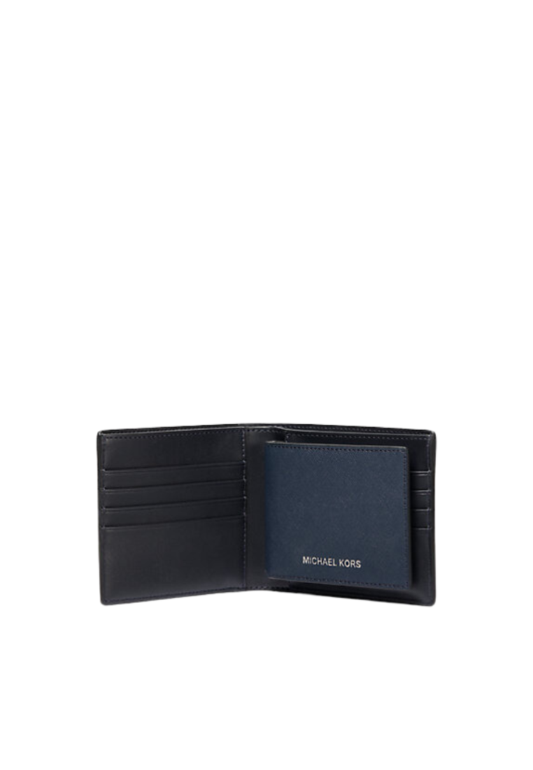 Michael Kors Harrison Billfold Wallet with Passcase In Navy 36U9LHRF6L